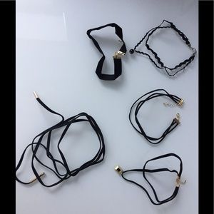 New Choker Set Black 5 Pieces